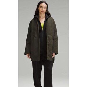 LULULEMON Water-Resistant Insulated Shirt Jacket in Khaki Green Outdoor - Size L
